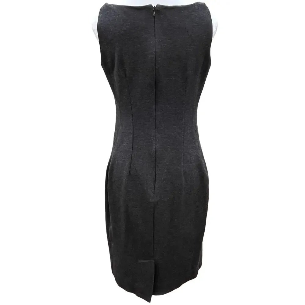 MM LaFleur Womens 12 Lydia Twist Strap Ponte Sleeveless‎ Sheath Dress Gray